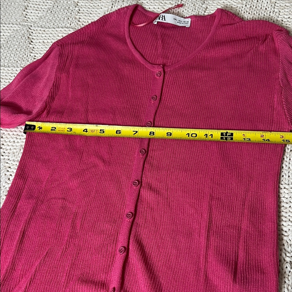 Zara Ribbed Button Up Cardigan - Picture 7 of 9